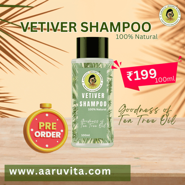 vetiver shampoo, tea tree shampoo, herbal shampoo